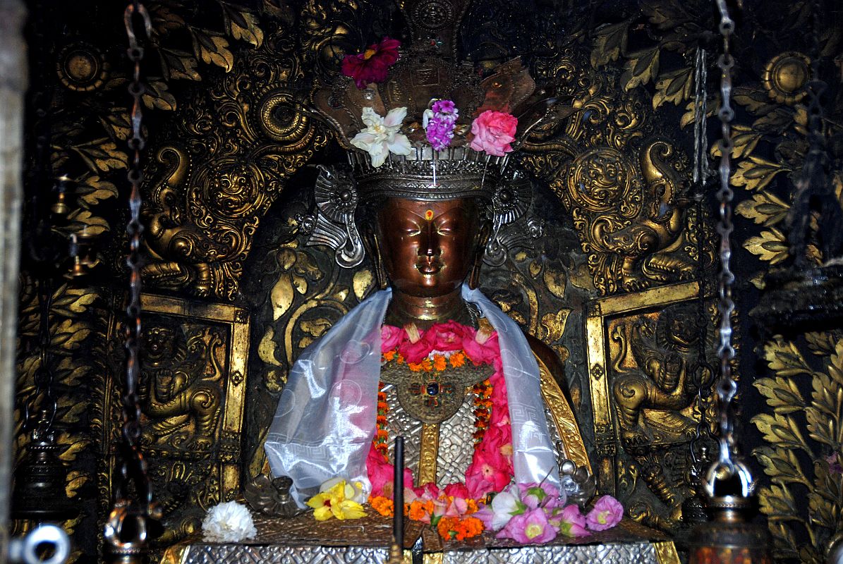 Kathmandu Patan Golden Temple 25 Shakyamuni Buddha In Main Temple Close Up 2010 